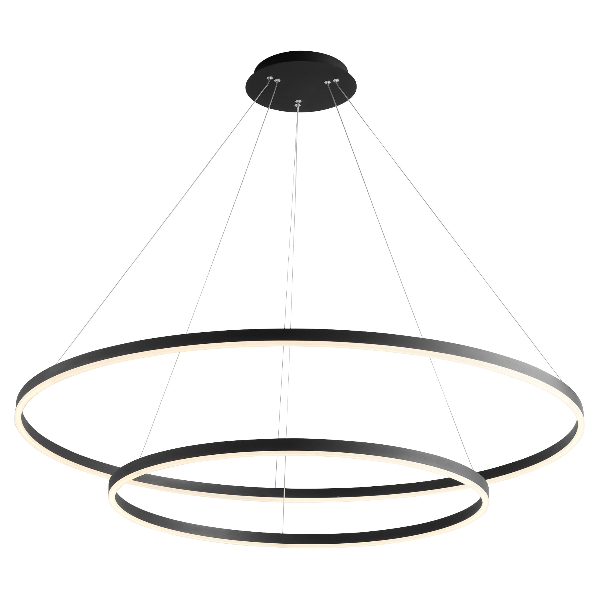 48 Inch Modern Black Pendant Light - Oxygen Circulo 3 6548 15 - Perfect for Dining Room, Kitchen Island or Living Room Lighting