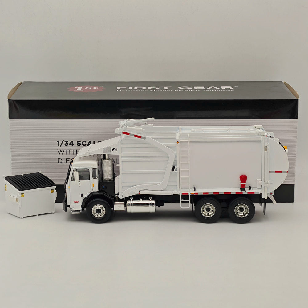1/34 Scale FIRST GEAR Peterbilt 520 with Wittke Front End Load Refuse Truck Diecast Metal Replica Model - Collectible Toy for Truck Enthusiasts & Display Scenes