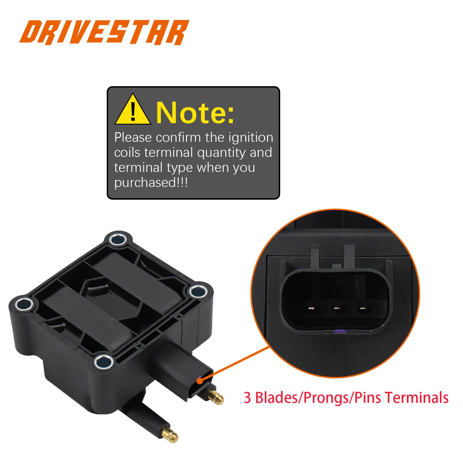 DRIVESTAR Ignition Coil Pack Replacement for Dodge Ram 1500 2500, Chrysler Sebring PT Cruiser, Jeep Liberty, Plymouth Neon - Compatible with 2.0L 2.4L 1.6L 8.0L Engines (UF410 UF183) - Improve Engine Performance & Fuel Efficiency