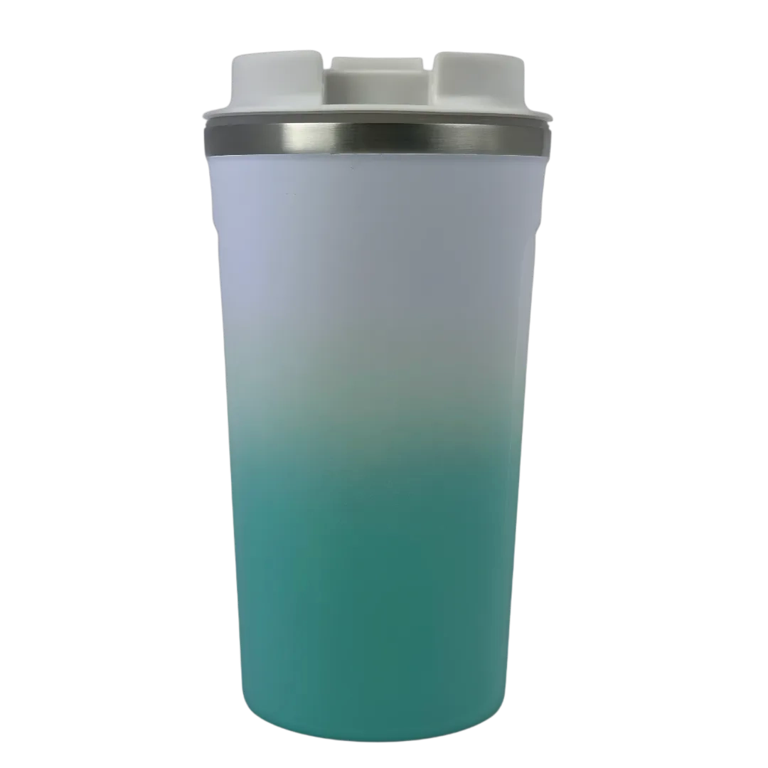 Ocean Aqua Insulated Travel Coffee Cup - 500ml Stainless Steel Vacuum Flask for Hot & Cold Drinks - Perfect for Commuting, Camping & Office Use