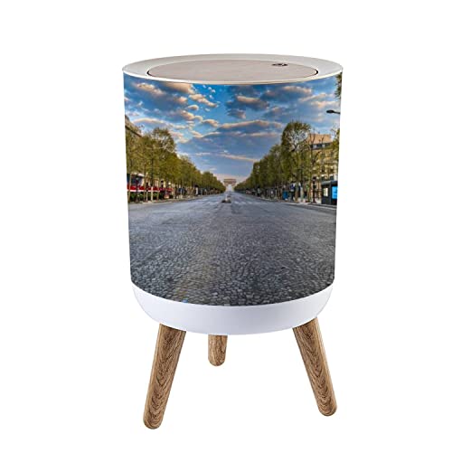 Small Trash Can with Lid - 1.2 Gallon Bathroom, Kitchen, Office Waste Bin | Odor-Controlling, Dog-Proof Garbage Can for Diaper Disposal, Bedroom & Home Decor | Compact, Cute Decorative Trash Bin for Small Spaces
