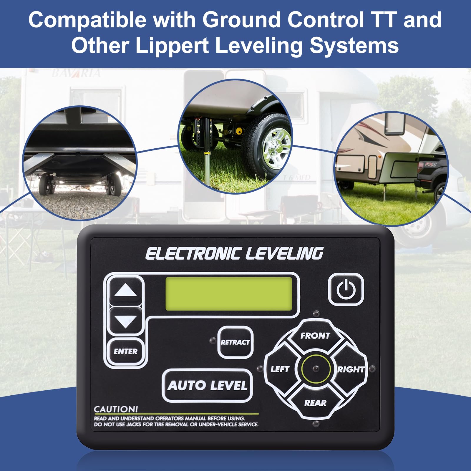 RV Leveling Touchpad - Auto-Leveling System for 5th Wheel & Travel Trailers | Compatible with Ground Control TT & Lippert Leveling Systems | Easy Camper & RV Setup for Camping & Road Trips