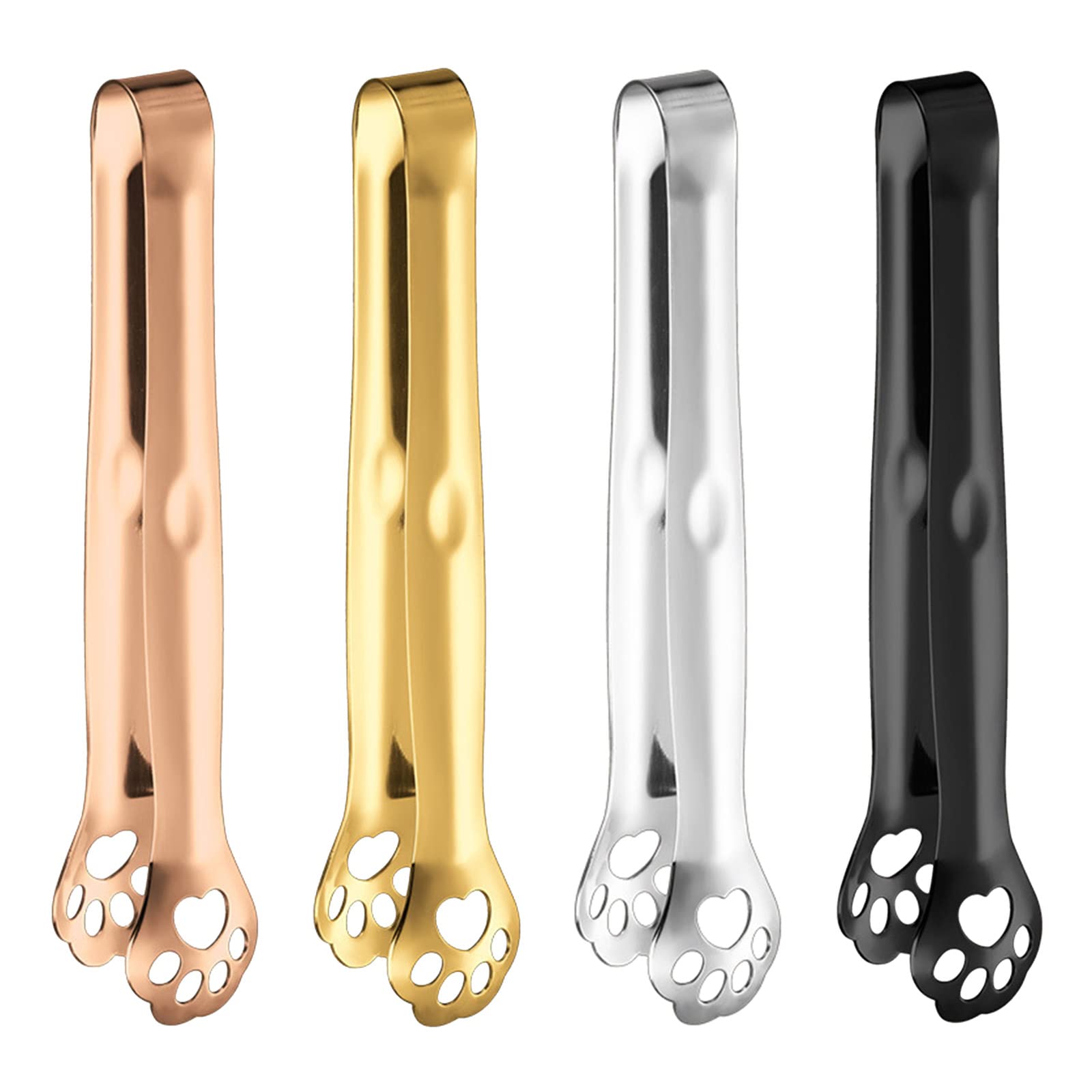 Premium Stainless Steel Ice Tongs - Non-Slip Kitchen & Bar Utensil for Ice Cubes, Sugar, Bread, Tea & Food Serving | Gold Finish | Perfect for Cocktail Parties, Home Bars & Elegant Dining