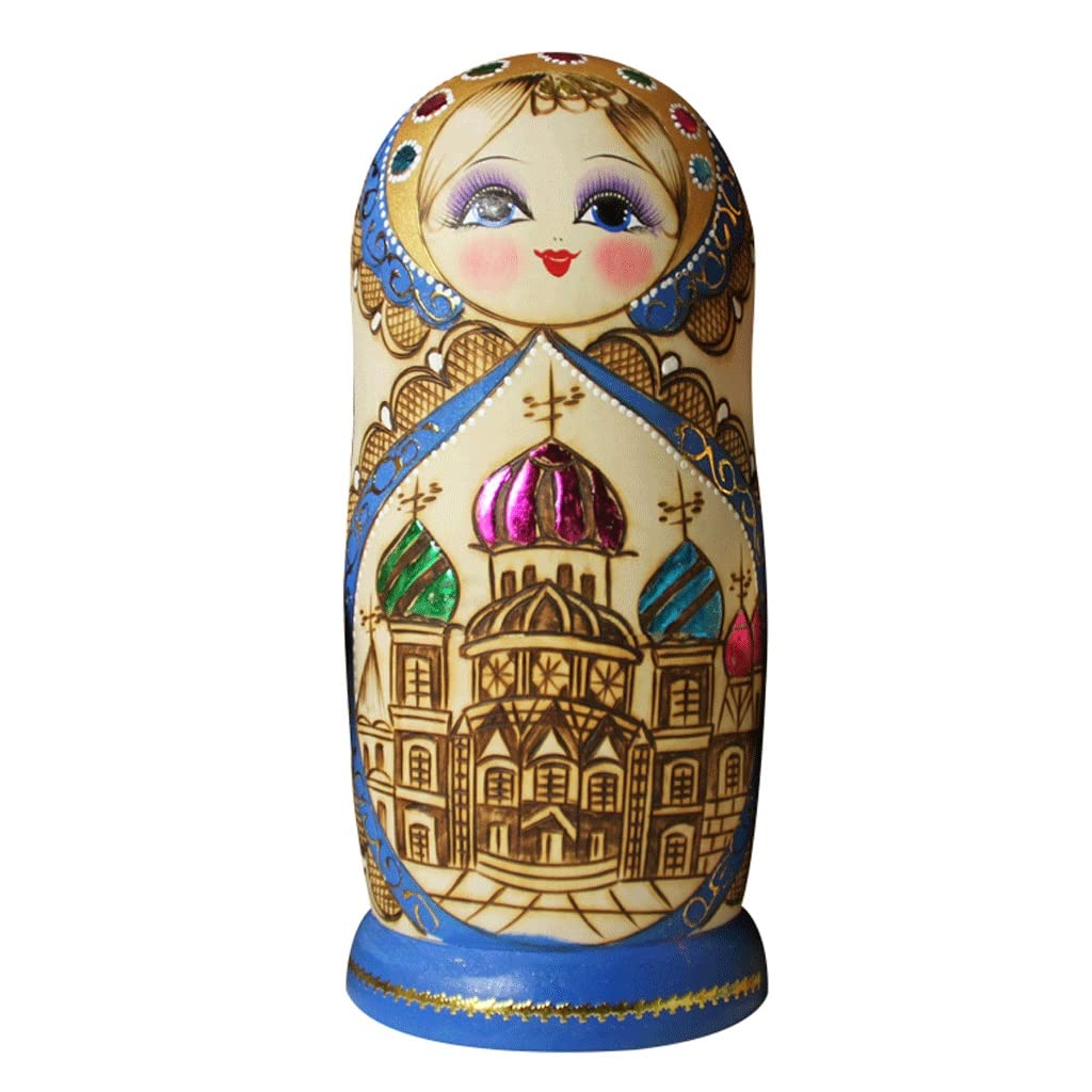 Hand-Painted Russian Nesting Dolls Set of 10 - Wooden Matryoshka Dolls for Kids, Christmas & Birthday Gifts - Perfect for Home Decor, Collectibles & Educational Play