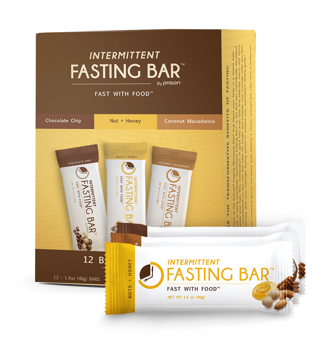 Prolon Life Fast Bar - Healthy Intermittent Fasting Snack Bars for Weight Loss & Energy - Perfect for Work, Travel & Fitness Routine