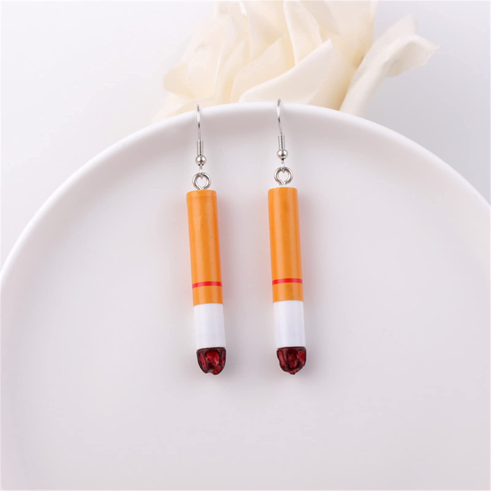Funny Cigarette Butts Earrings Set - 3 Pairs Punk Drop Dangle Earrings for Women & Men | Unique Unisex Wacky Jewelry Gift | Perfect for Halloween, Cosplay, Parties & Punk Fashion