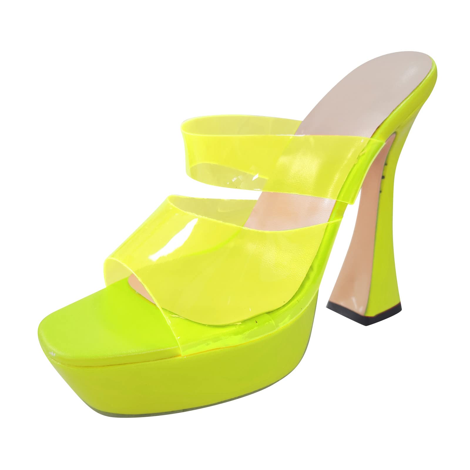Women's Summer Casual High Heel Sandals - Transparent Strap Platform Heels for Fashion & Comfort | Perfect for Beach, Party, and Everyday Wear