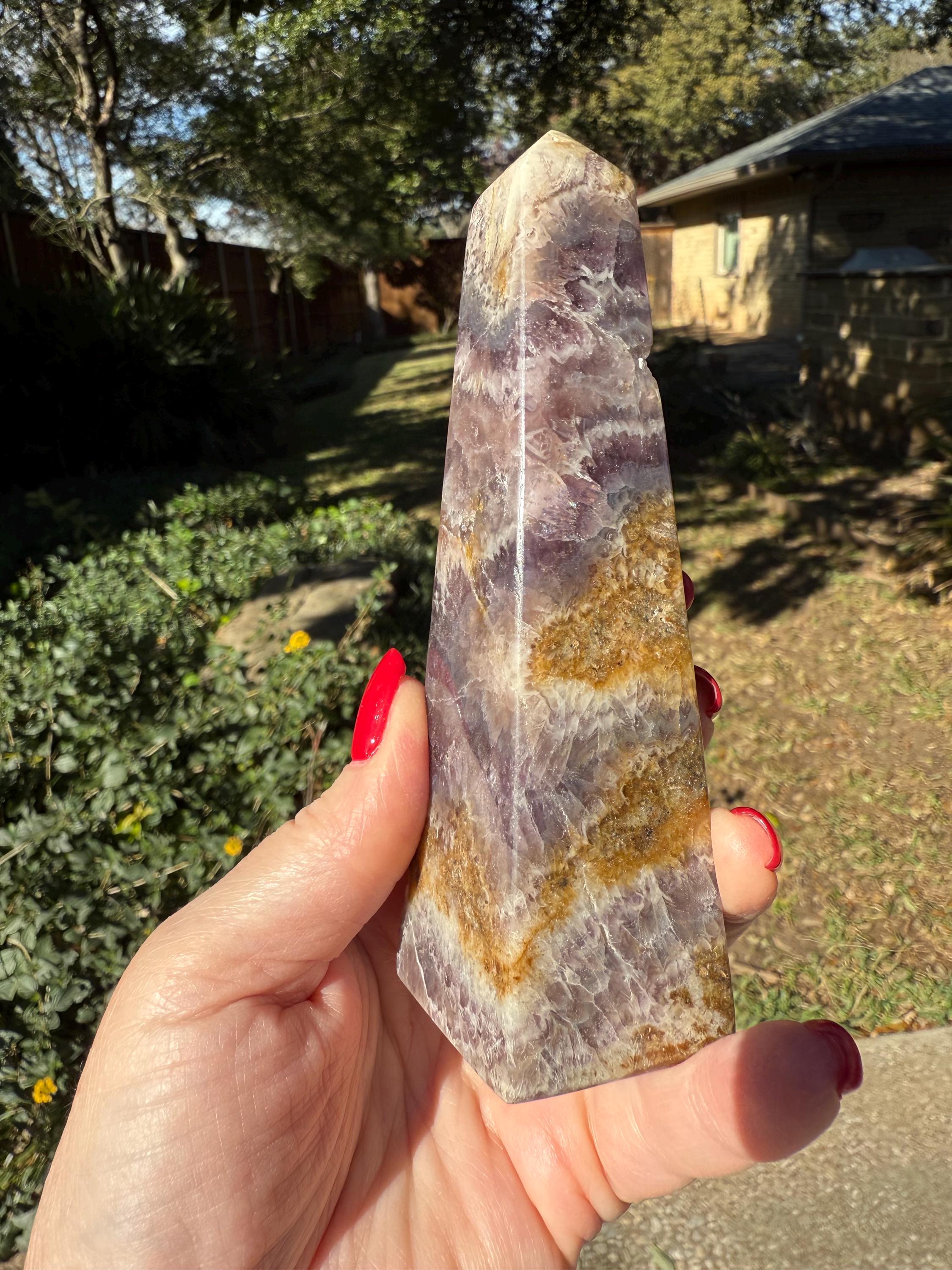 Natural Amethyst Crystal Tower Point 5.25