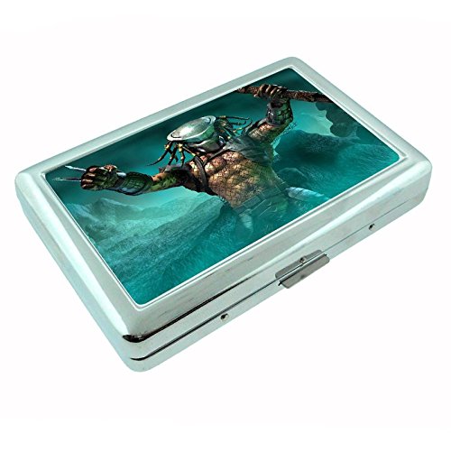 Alien Design Silver Metal Cigarette Case - Slim Cigarette Holder & Wallet for Men Women - Perfect for Travel, Parties, and Everyday Use