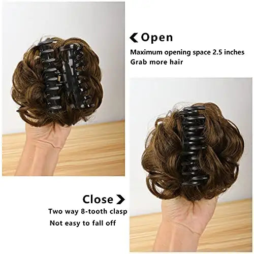 Large Claw Clip Hair Bun Extension - Seamless Hair Accessory for Ponytails & Updos - Perfect for Women, Girls, Everyday & Special Occasions
