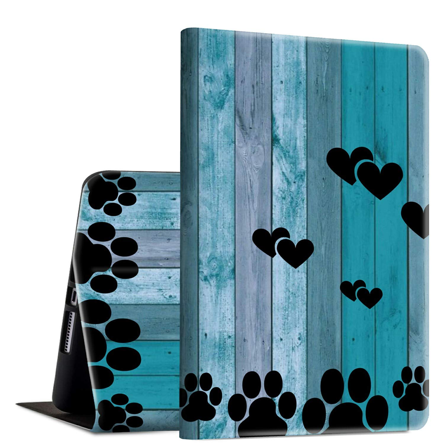 Premium Rossy PU Leather Folio Case for iPad Pro 11 (2nd Generation, 2020 Model) - Shock-Absorbent TPU Cover with Auto Wake/Sleep, Adjustable Stand & Stylish Black Dog Paw Design - Perfect for Work, Travel & Home Use