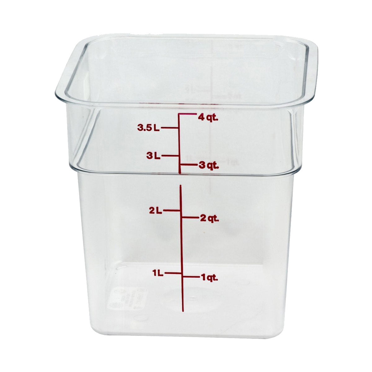 Cambro 4SFSCW135 CamSquare 4 Qt Clear Camwear Food Storage Container - BPA-Free, Airtight Kitchen Organizer for Meal Prep, Leftovers & Commercial Use