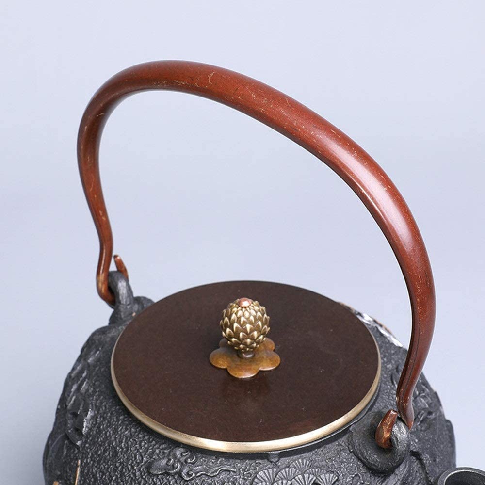 Premium Matte Iron Teapot with Cow Pattern - 1200ml High Strength Tea Kettle for Green Tea & Teabags | Perfect for Home Kitchen, Afternoon Tea, and Gift Giving