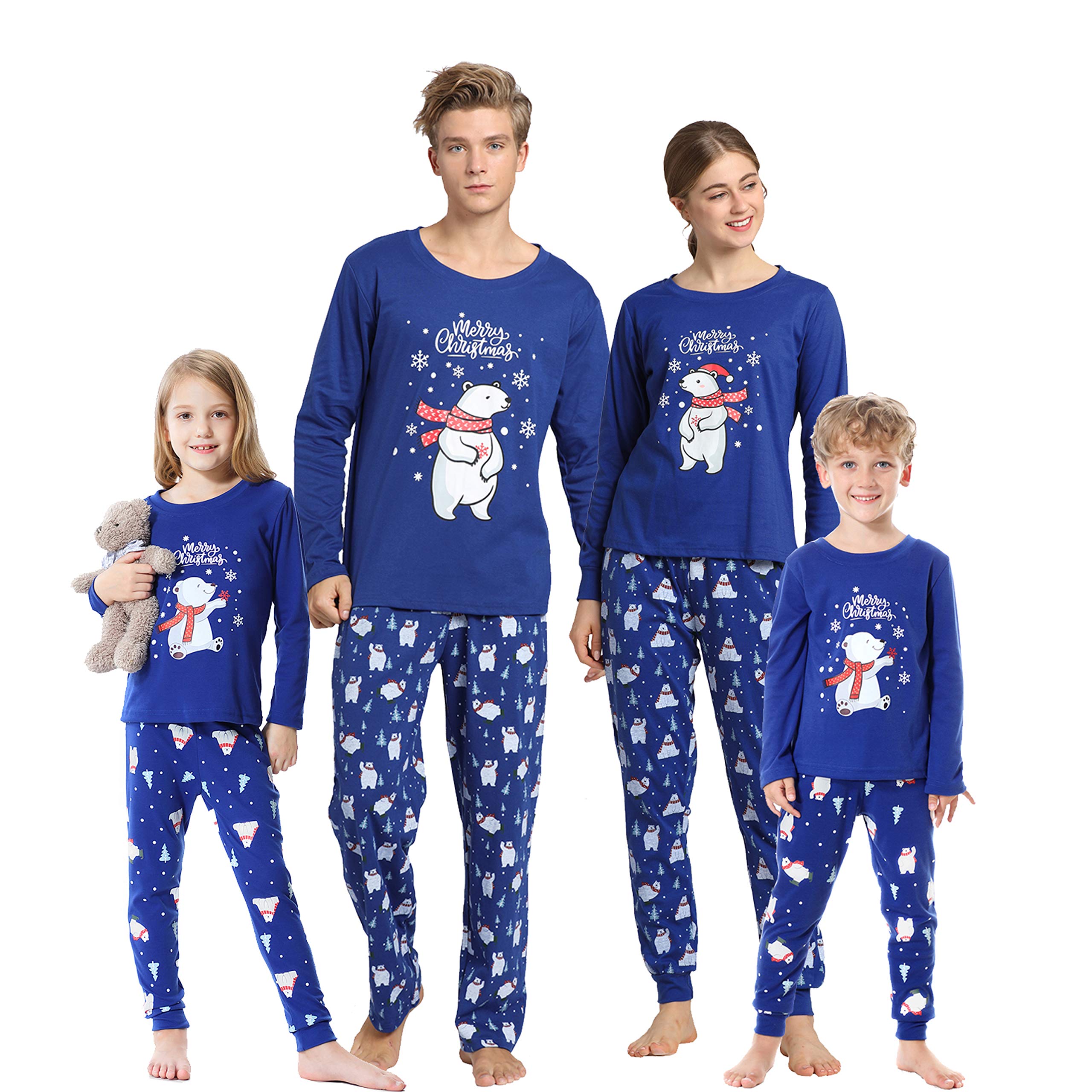 Family Matching Pajama Sets - Polar Bear Sleepwear for Christmas & Family Night