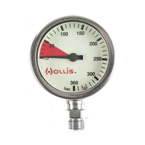 Hollis 2 Inch Brass Submersible Pressure Gauge - Waterproof Liquid Filled Gauge for Pumps, Wells & Marine Applications | Perfect for Industrial, Agricultural & Plumbing Use