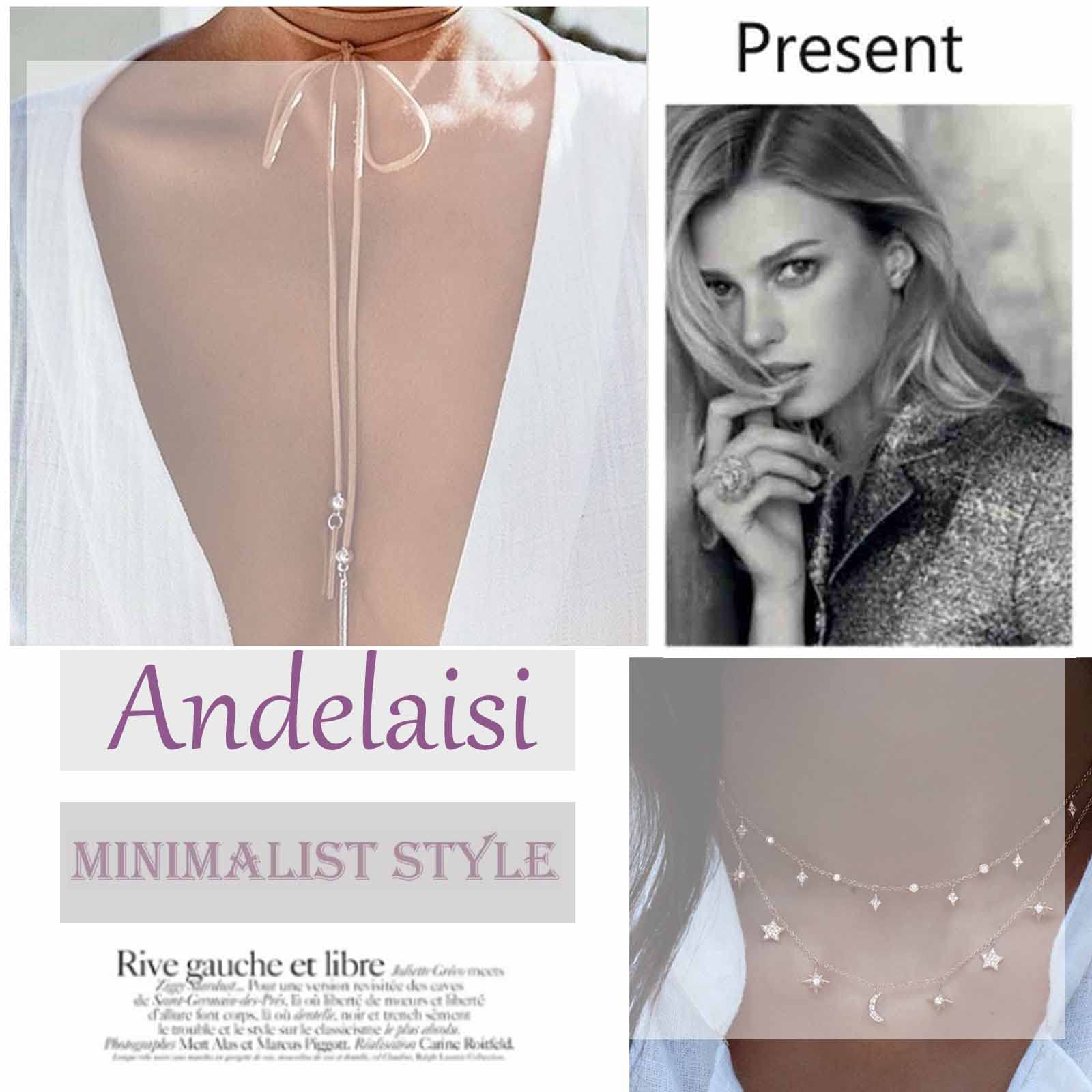 Andelaisi Boho Layered Crystal Choker Necklace - Gold Rhinestone Square Pendant with Sparkling CZ Stones, Vintage Ball Chain for Women | Perfect for Parties, Weddings & Date Nights