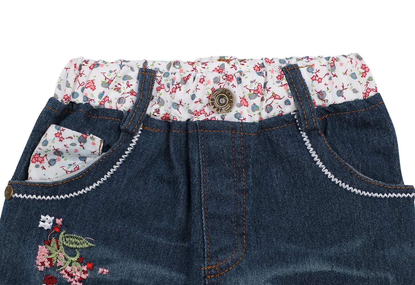 LUKYCILD Toddler Girl Clothes - 2 Piece Outfit with Long Sleeve Top & Jeans Pants with Pockets | Cute Cartoon Clothing Set for Baby Girls | Perfect for Playdates, Preschool & Family Photos