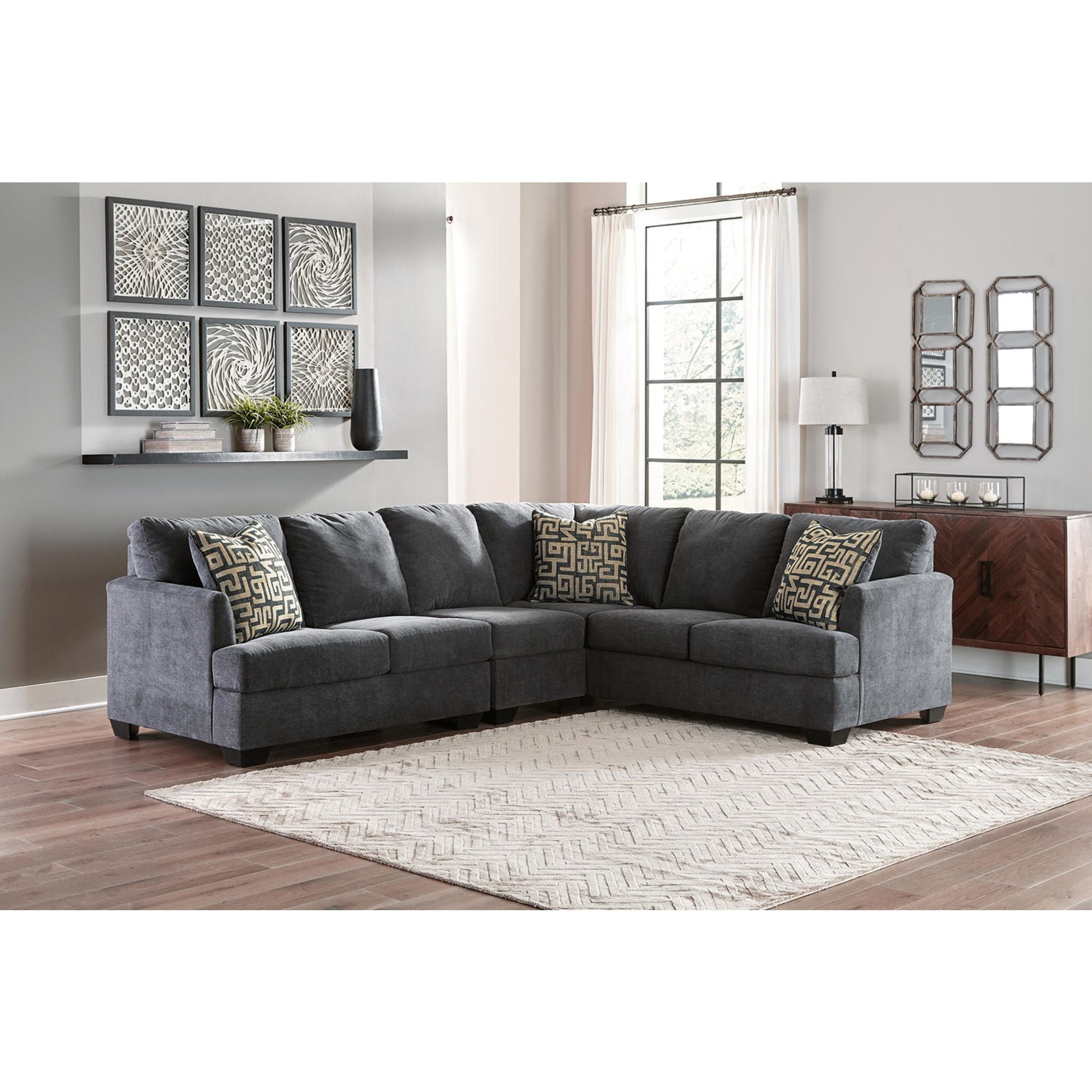 Ambrielle 3-Piece Sectional Sofa Set - Modern L-Shaped Couch with Chaise Lounge for Living Room, Family Room & Apartment Decor