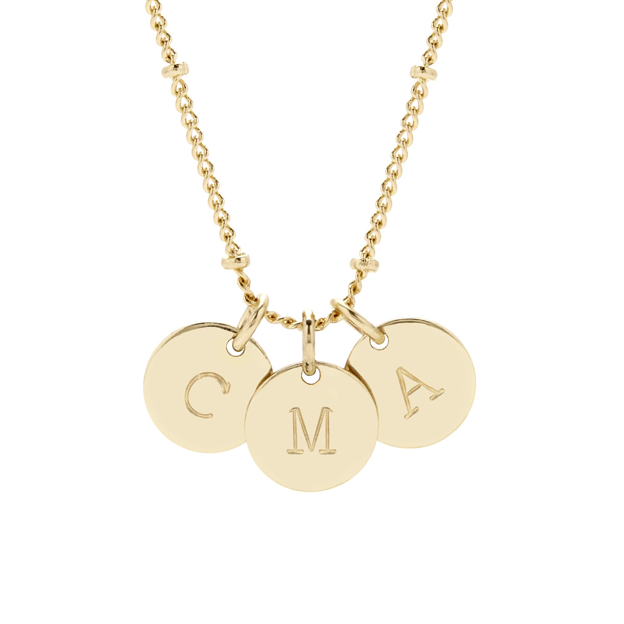 Brook & York Custom 3 Initial Charm Necklace for Women - Personalized Letter Pendant Jewelry - Engraved Monogram Necklace - Perfect Birthday, Anniversary & Valentine's Gift for Her (Great for Everyday Wear, Date Nights & Special Occasions)