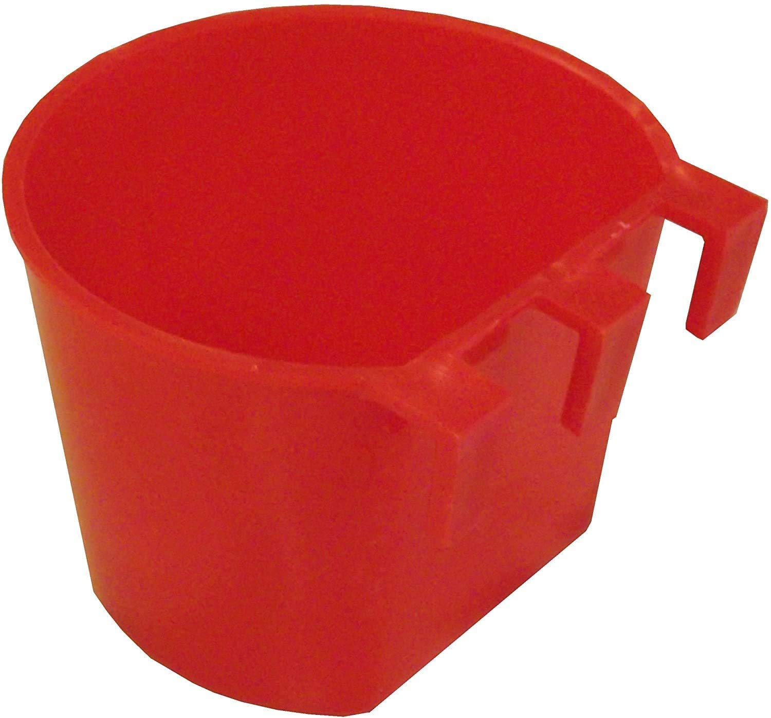 30 PCS Stainless Steel Bird Cage Cup Feeders - Detachable Hanging Food & Water Dishes for Pigeons, Chickens, Gamefowl - Durable Pet Feeder Bowls for Cages (Red Arched) - Perfect for Aviaries, Coops & Backyard Poultry Farming