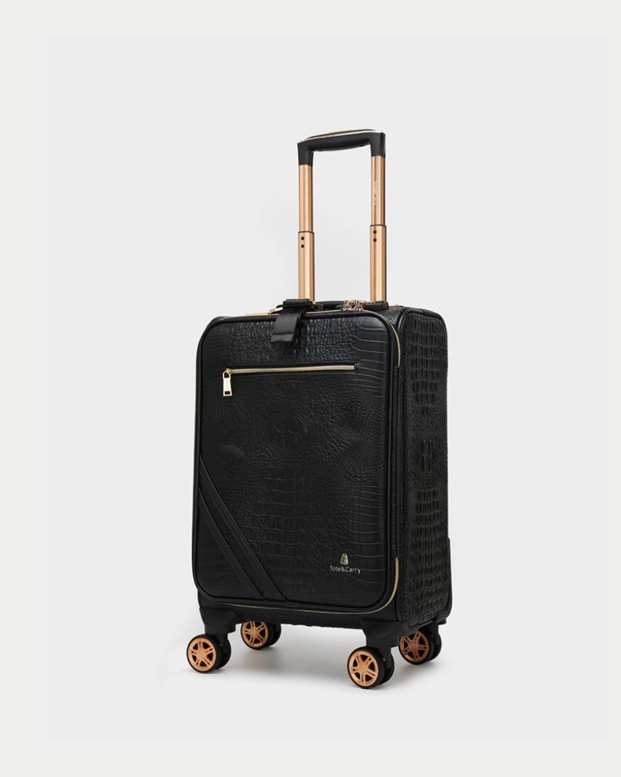 Apollo 2-Piece Black Luggage Set - Lightweight Durable Suitcase for Travel, Business Trips & Vacations