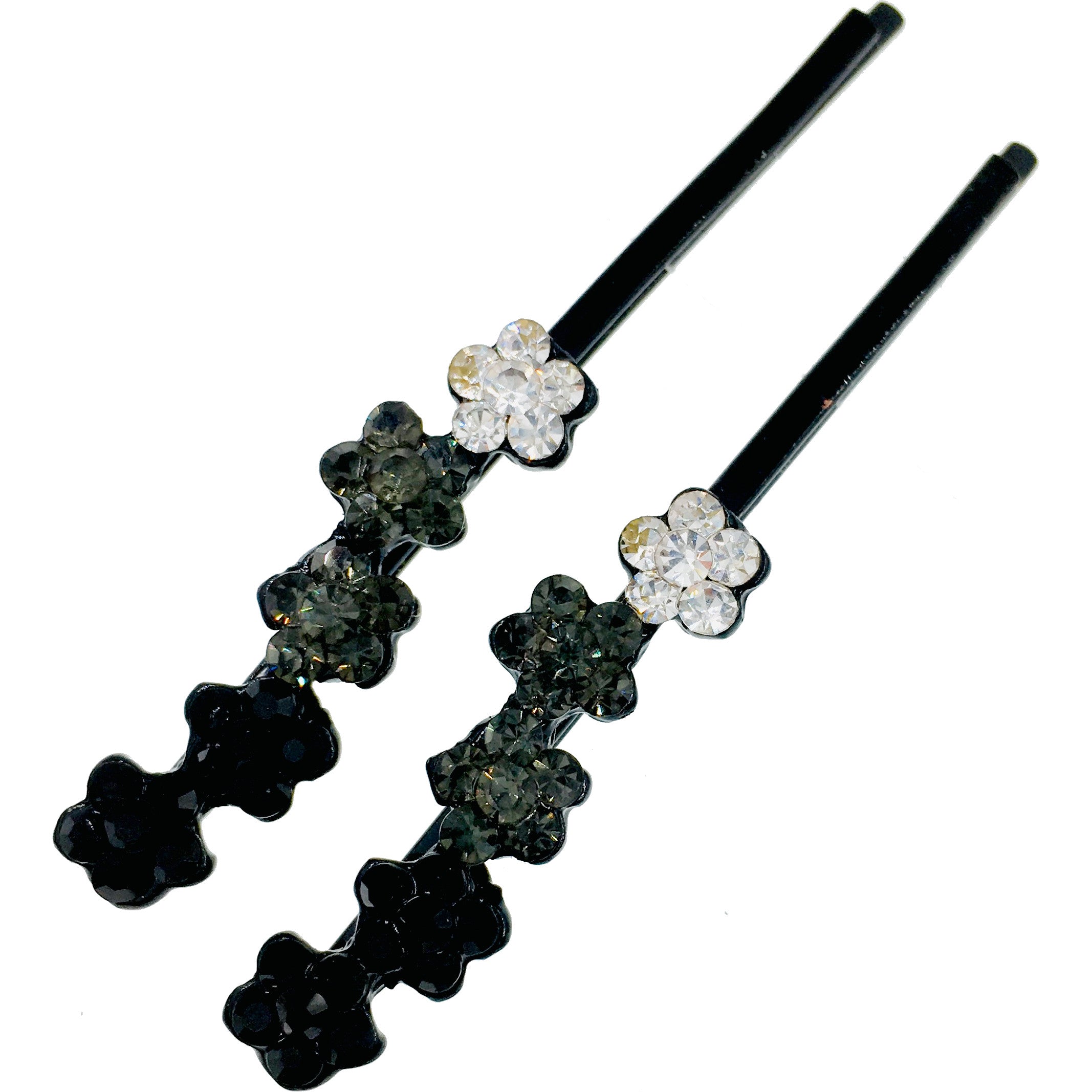 Sparkling Rhinestone Crystal Flower Bobby Pins - Elegant Hair Accessories for Weddings, Parties & Everyday Style