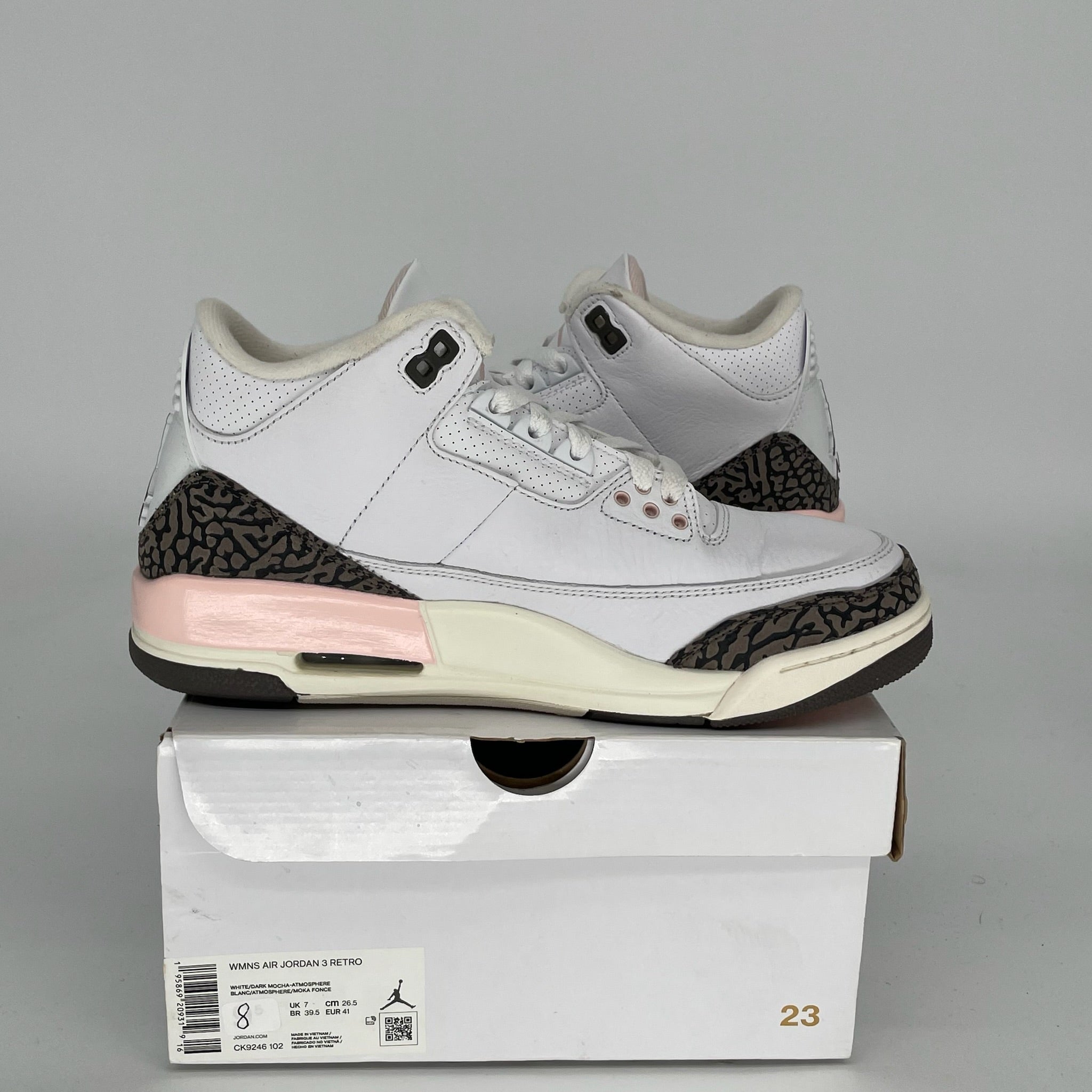 AIR JORDAN 3 NEAPOLITAN Men's Basketball Shoes - Size 8 (CK9246-102) - Retro Style Sneakers for Casual Wear, Sports & Street Fashion