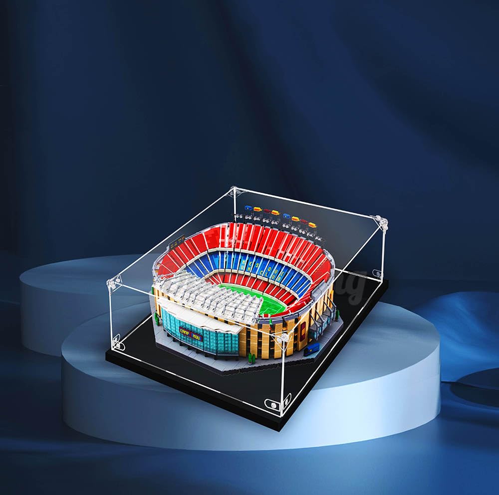 Acrylic Display Case with Screw for Lego Camp Nou FC Barcelona 10284 - Protective Showcase for Collectible Lego Sets (Lego Not Included) - Perfect for Home Decoration, Office Display & Gift Giving