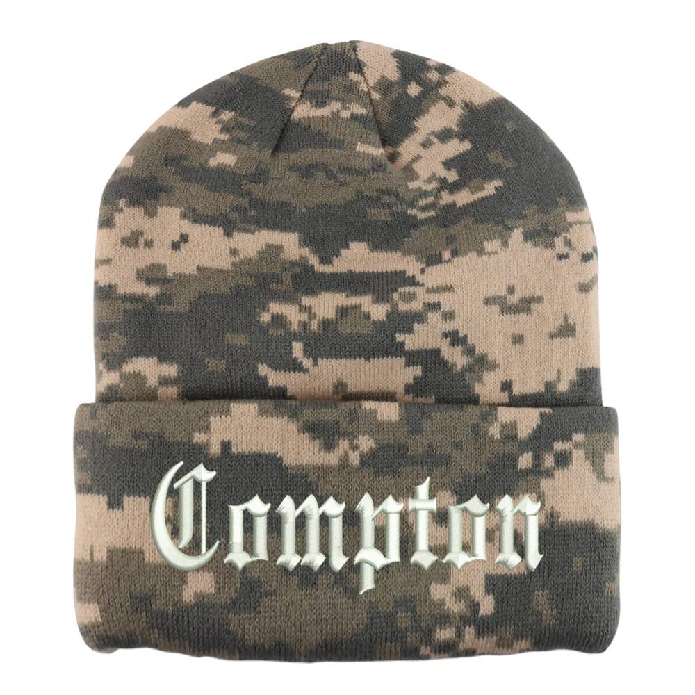 Trendy Old English Embroidered Long Cuff Beanie for Men & Women - Winter Warm Skull Cap - Streetwear Fashion Hat for Hip Hop, Urban Style, Outdoor Activities
