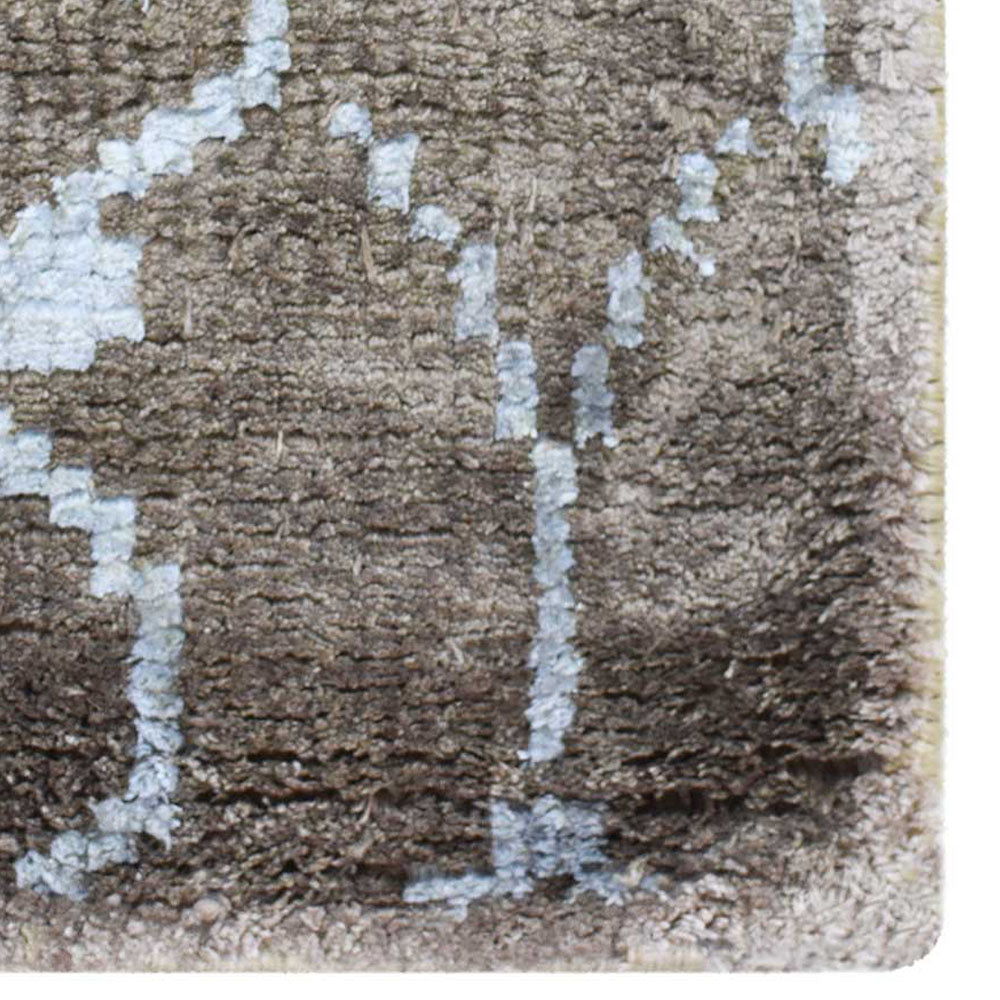 Hand Knotted Hypnotic Design Area Rug - Non-Slip Boho Chic Living Room Carpet for Home Decor