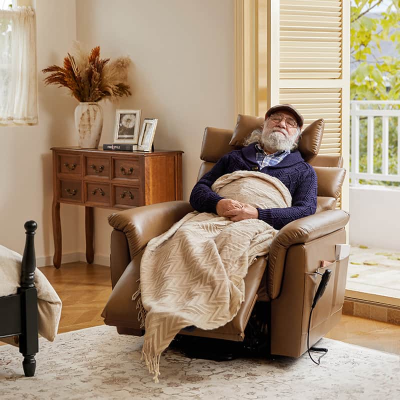 Best Lay Flat Lift Geri Chairs with Adjustable Headrest & Lumbar Support - Ergonomic Recliner for Elderly & Post-Surgery Recovery - Perfect for Home Care & Physical Therapy