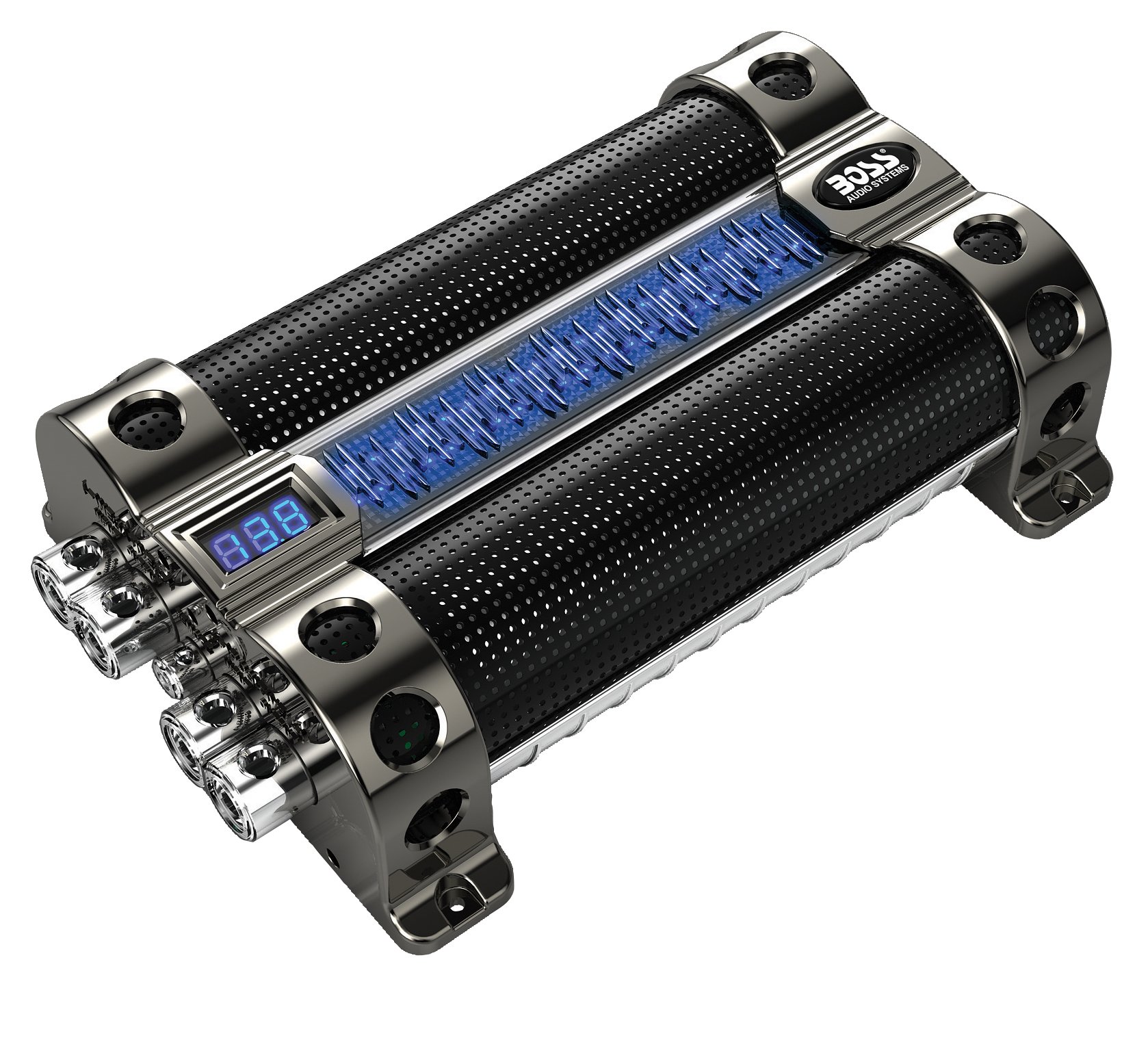 BOSS Audio Systems CAP18 18 Farad Car Audio Capacitor - High-Performance Energy Storage for Enhanced Bass, Reverse Polarity Protection & Voltage Monitoring | Perfect for Car Audio Systems, Subwoofers & Bass Boost Applications