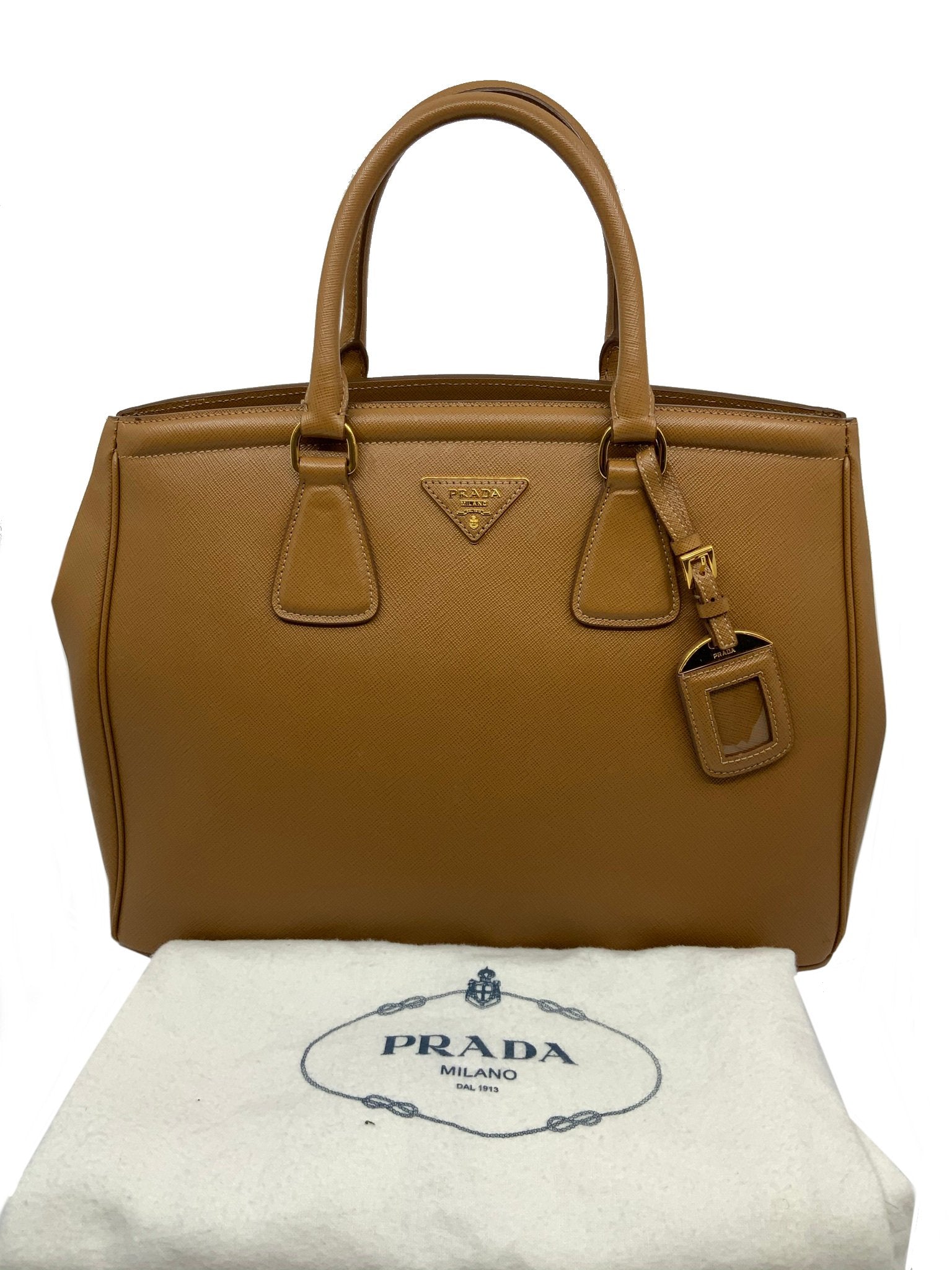 Prada Saffiano Leather Medium Satchel Handbag for Women | Luxury Designer Crossbody Purse | Perfect for Work, Travel & Everyday Use