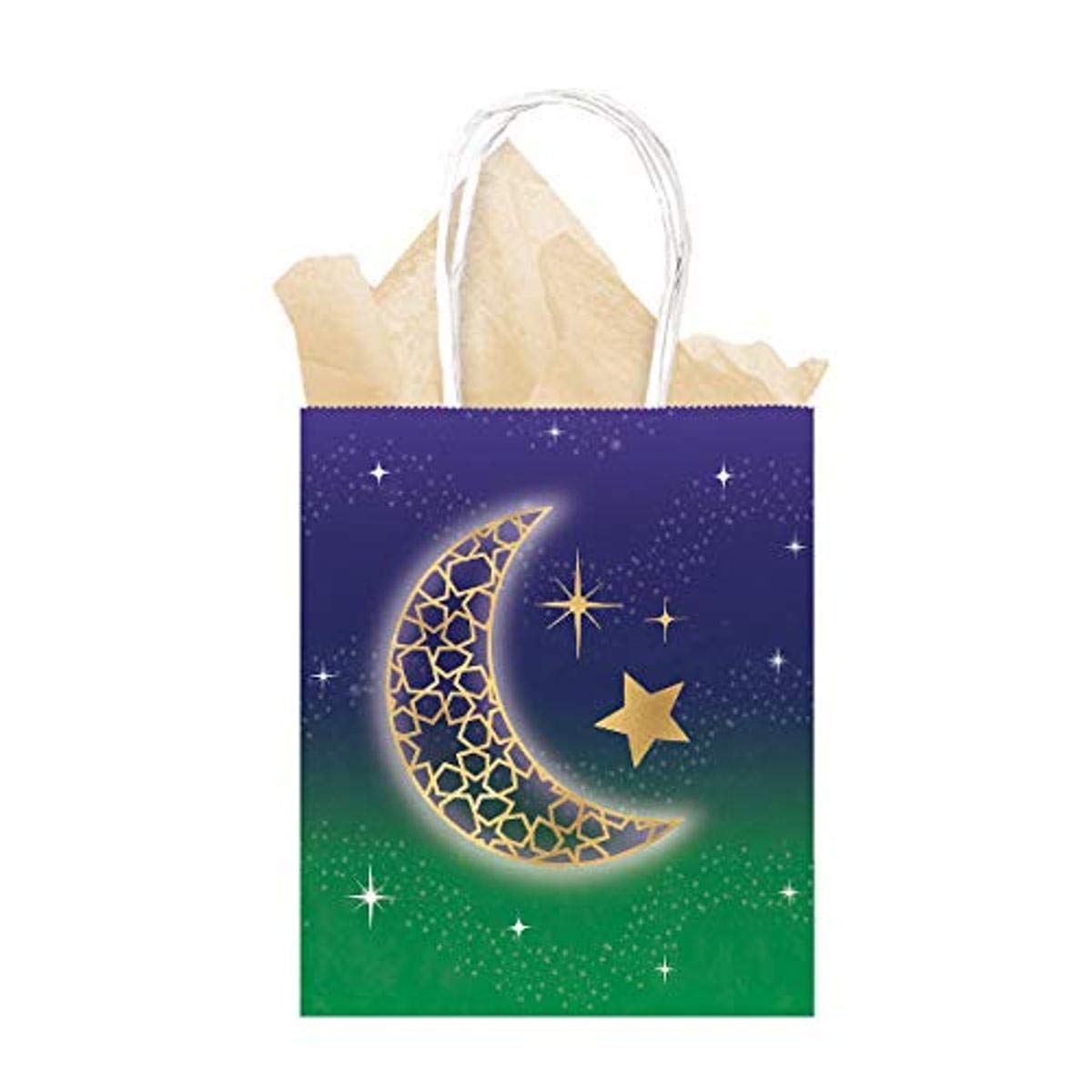 Eid Party Favor Bags Set - 6 Pack Small Gift Bags for Eid Celebrations, Kids Party Favors, Birthday Goodie Bags & Holiday Treats