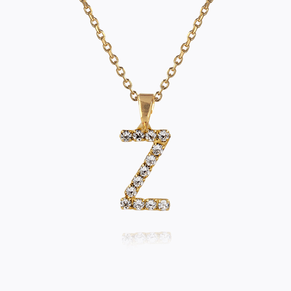 Mini Letter Necklace with Crystal Charm - Personalized Initial Z Jewelry for Women - Perfect Gift for Birthday, Anniversary & Valentine's Day