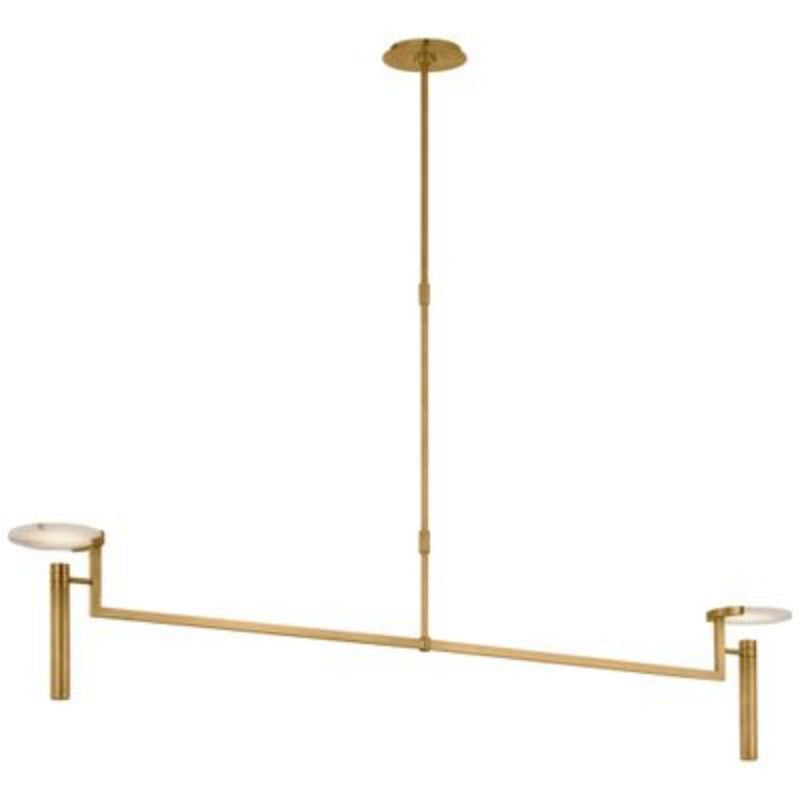 Alabaster Kelly Wearstler Linear Chandelier - Modern Crystal Pendant Light for Dining Room, Living Room & Bedroom Lighting