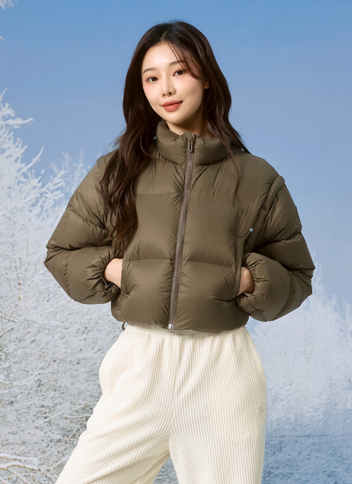 Detachable Goose Down Short Jumper - Lightweight Warm Winter Jacket for Women & Men - Perfect for Outdoor Activities, Travel & Casual Wear