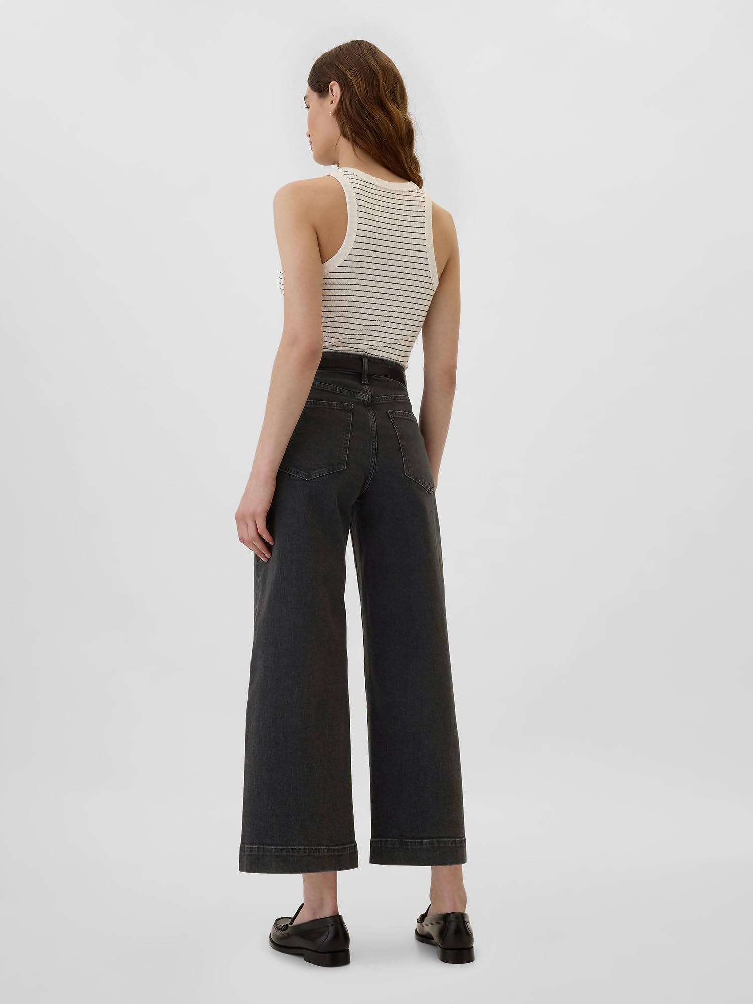GAP Women's High Rise Wide Leg Cropped Jeans - Stretch Denim Pants for Casual & Work Outfits | Comfortable Everyday Wear for Spring & Summer