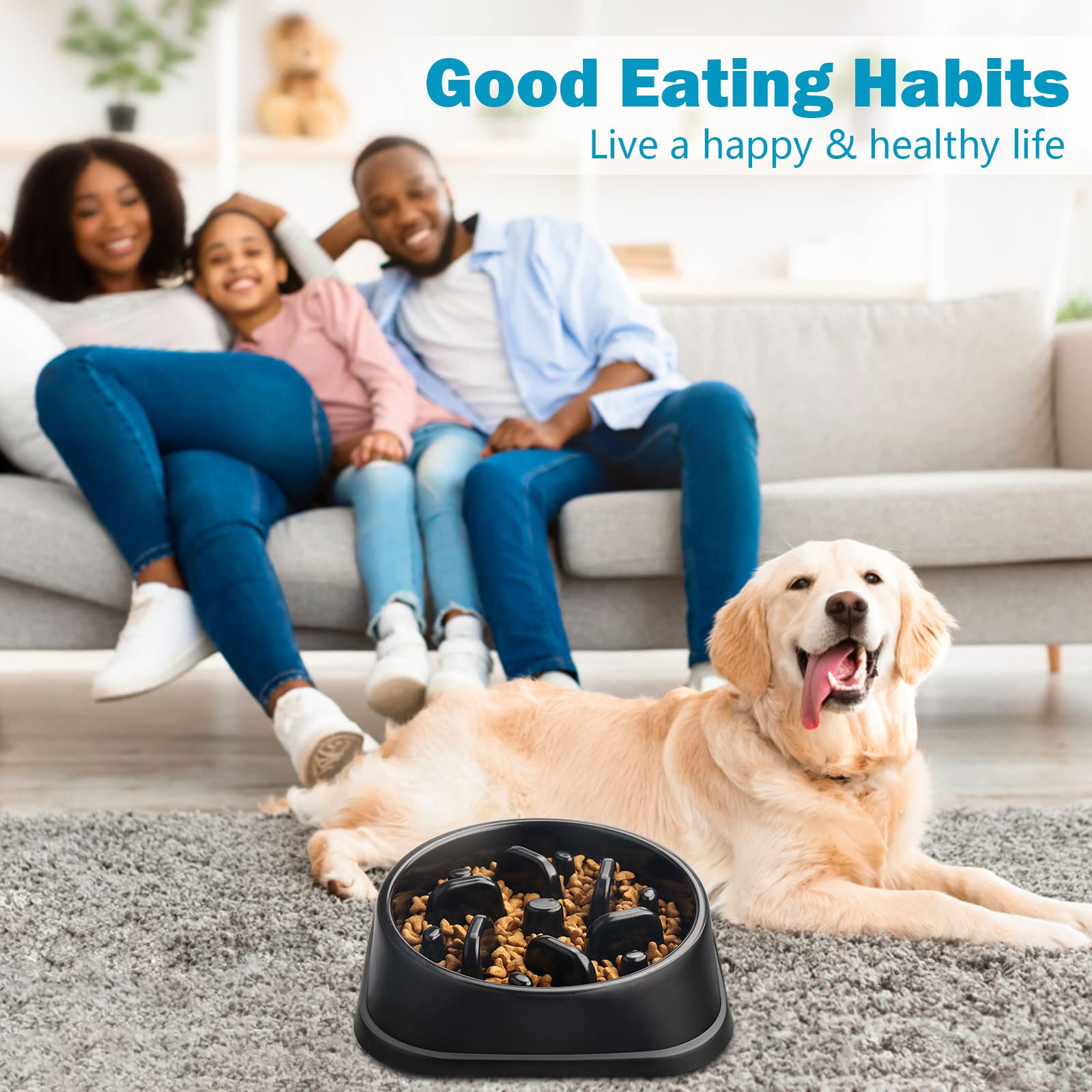 UPSKY Slow Feeder Dog Bowl - Anti-Slip Puzzle Bowl for Small Dogs, Interactive Bloat Stop & Anti-Choking Pet Food Dish - Perfect for Fast Eaters, Mealtime Enrichment and Portion Control