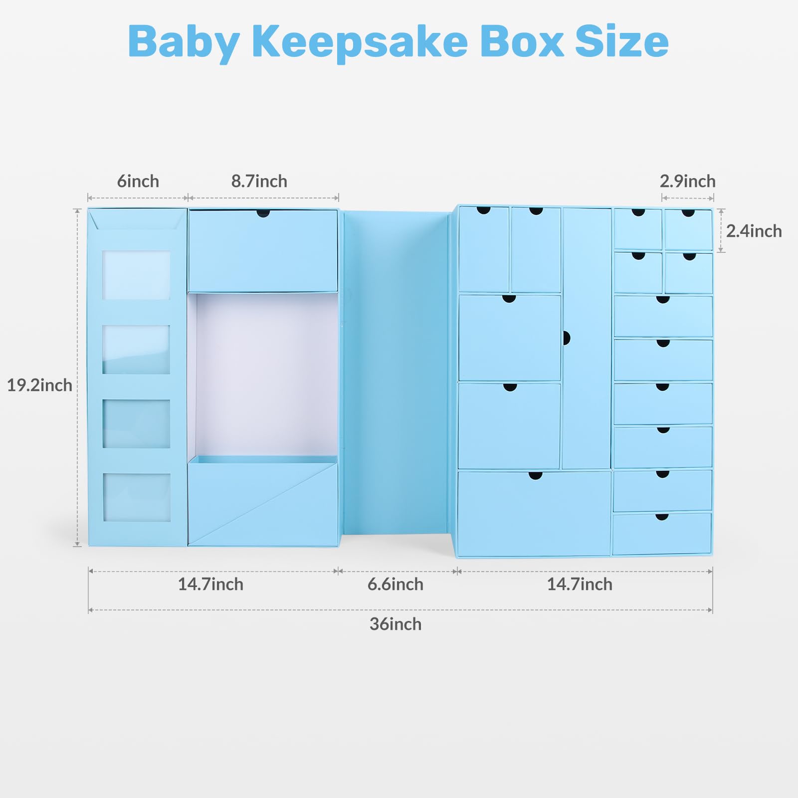 Baby Keepsake Memory Box for Boys & Girls - First Year Pregnancy Storage Organizer with Tin - Perfect for Preserving Newborn Milestones, Hospital Mementos & Family Heirlooms | Nursery Organization & Gift Idea