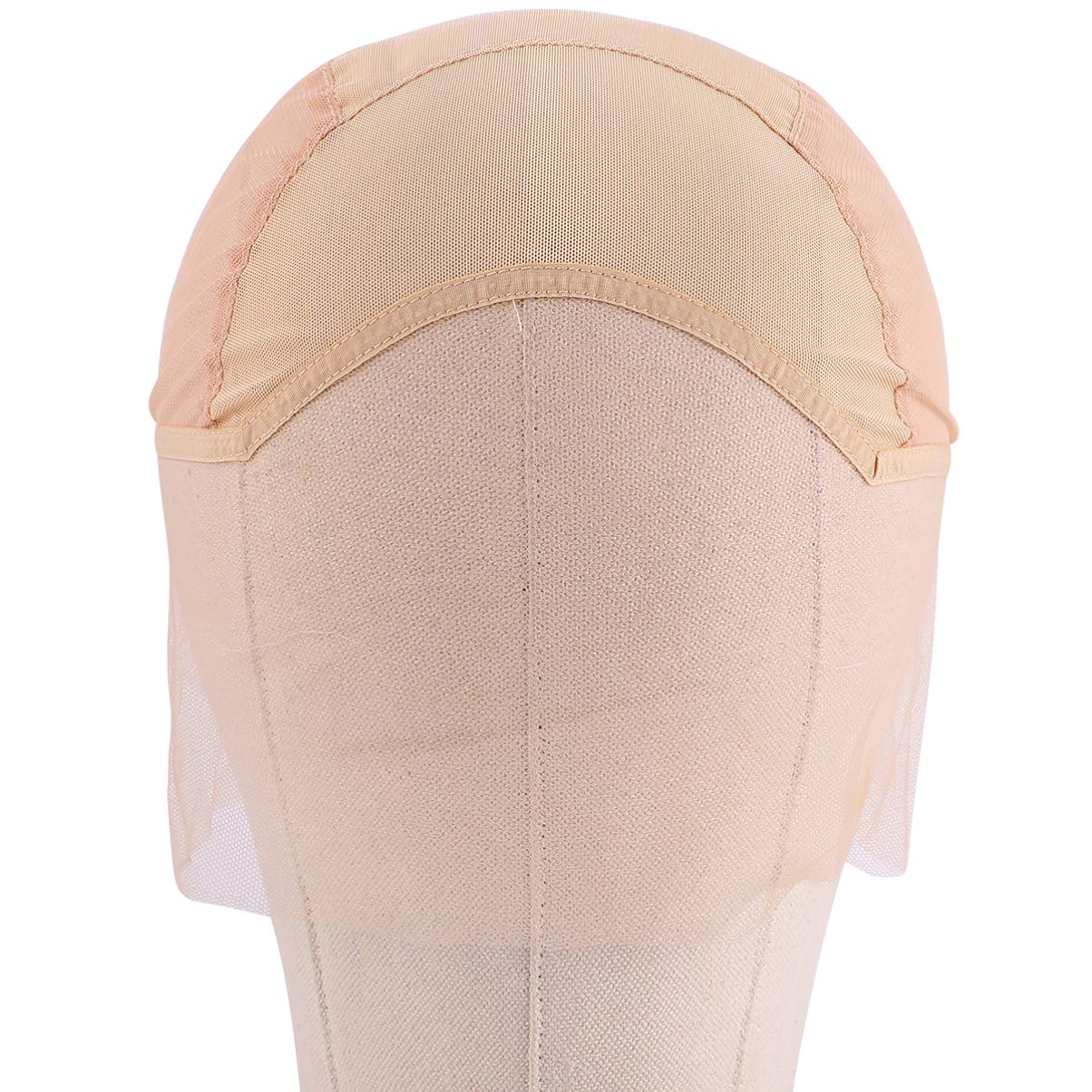 EXCLUZO Adjustable Front Lace Wig Cap with Elastic Strap - Breathable Mesh Hairnet for Women (Beige) | Perfect for Wig Making, Cosplay & Daily Hair Protection