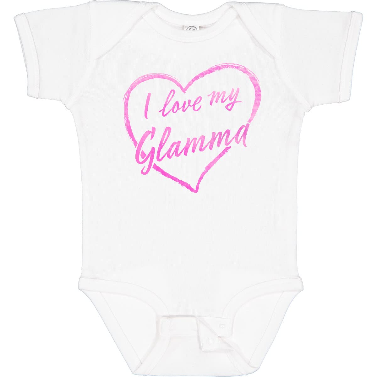 Inktastic I Love My Glamma Pink Chalk Heart Baby Bodysuit - Cute Outfit for Grandparents Day, Family Photos & Special Occasions