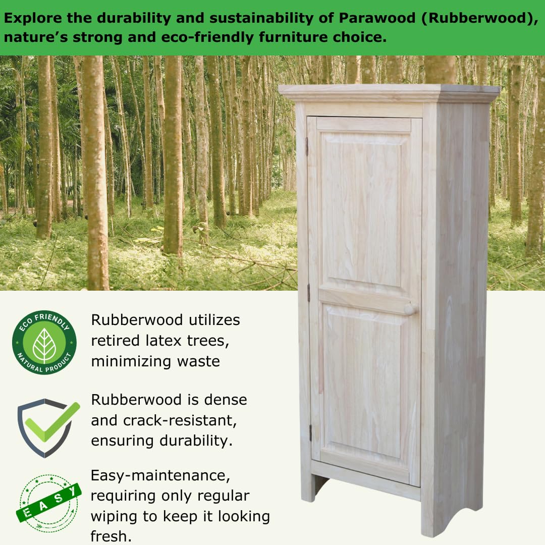 Single Jelly Cabinet - Solid Parawood Kitchen Pantry Storage (22.8
