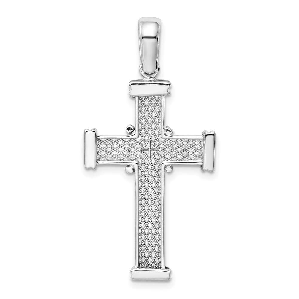 14k White Gold Rope Cross Pendant - Elegant Jewelry for Gifts & Faith