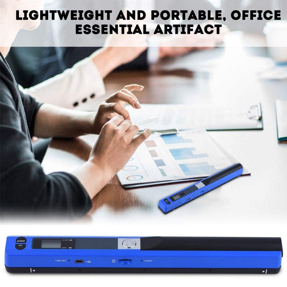 Portable Handheld Document Scanner - 32GB HD USB Wand Scanner for JPG/PDF Files | Compatible with Windows XP/VISTA/7 | Blue | Perfect for Office, Travel & Home Organization