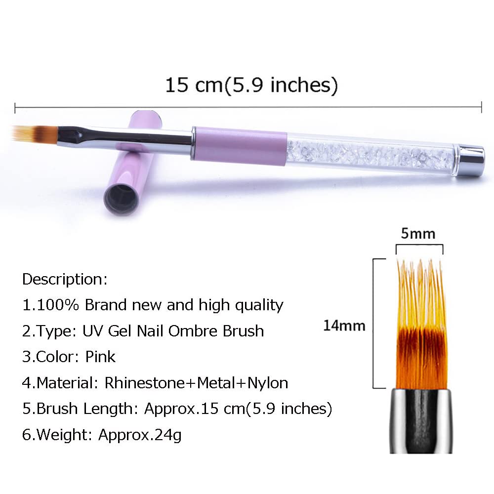 5Pcs Ombre Nail Art Brush Set - Thin Liner Brush for Acrylic Nails, Nail Design & Detailing Tools | Perfect for Salon, Home Manicure & DIY Nail Art