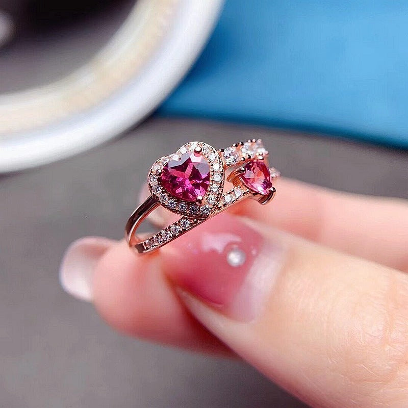 Pink Topaz Heart Ring for Sagittarius - Sterling Silver Zodiac Jewelry for Women | Perfect Gift for Birthday, Anniversary & Valentine's Day | Elegant Everyday Wear & Special Occasions