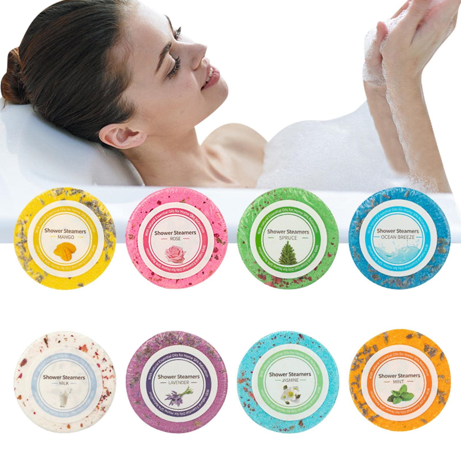 Organic Aromatherapy Shower Steamers with Essential Oils - Natural Stress Relief & Body Restore Shower Tablets, Scented Bath Bombs for Relaxation & Slimming Foot Soak - Perfect for Spa Nights, Self-Care Routines & Gift Giving
