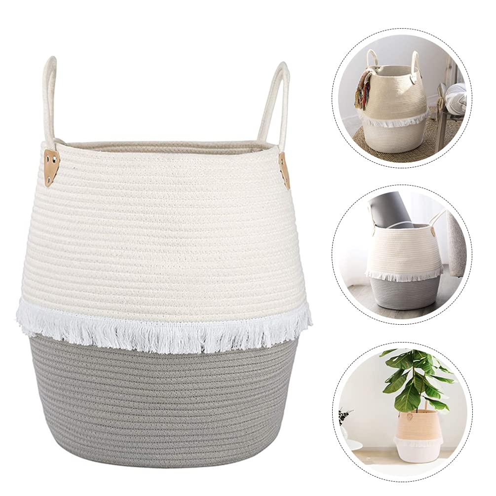 Cabilock Cotton Rope Storage Basket - Multi-Purpose Laundry Organizer, Toy Storage for Kids, Makeup & Clothing Organizer | Perfect for Nursery, Bathroom & Playroom Organization