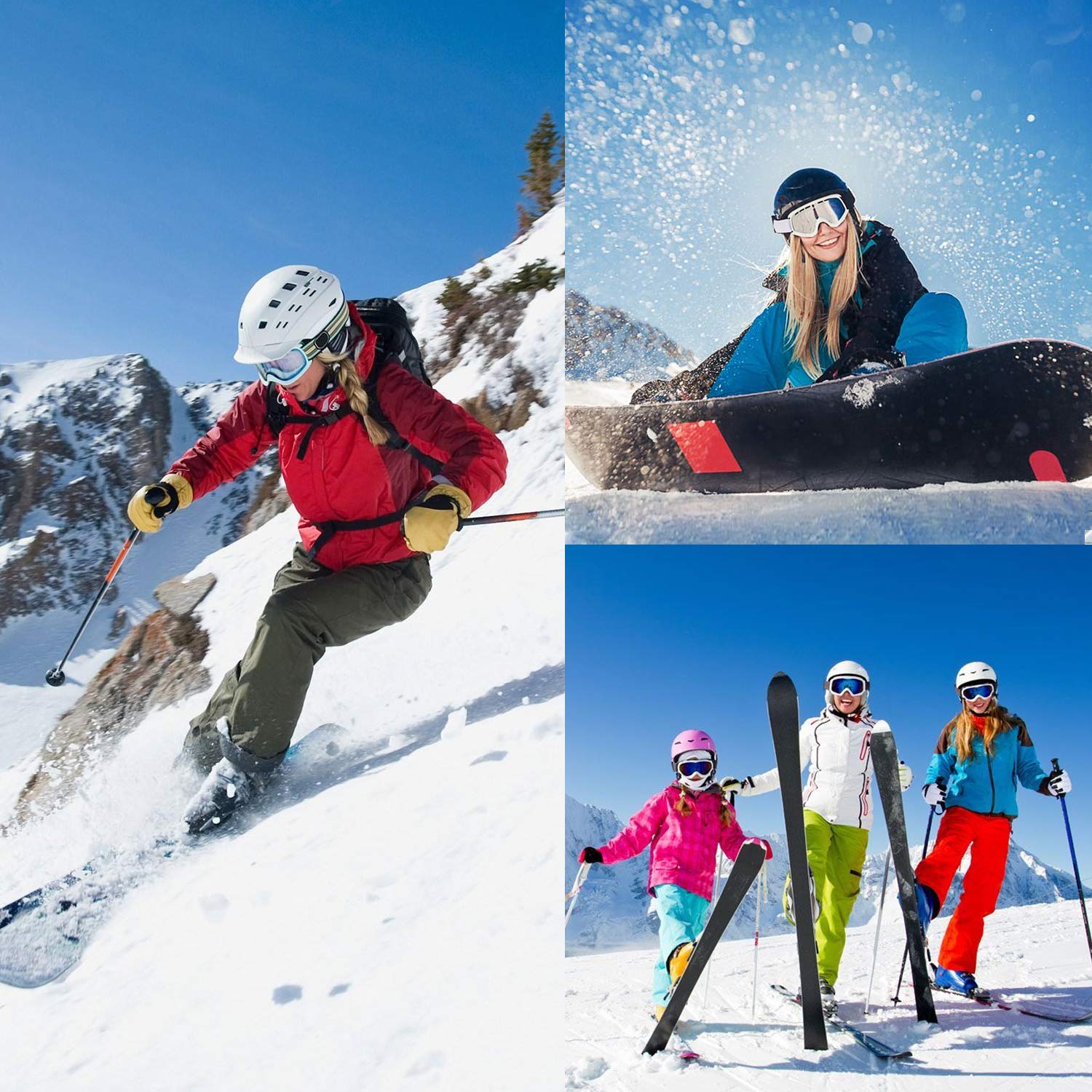 2/3 Pack Women's Thermal Ski Socks - Warm Winter Wool Blend for Skiing & Snowboarding - Perfect for Cold Weather Sports & Outdoor Adventures